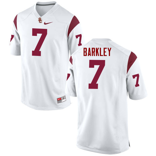 Men #7 Matt Barkley USC Trojans College Football Jerseys-White